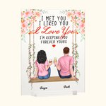 Personalized Couple Sitting on Swing Flower I Love You Acrylic Plaque Girlfriend Gifts Desk Ornament