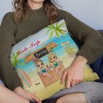 Gepersonaliseerde Zussen Vriendin Cheers Seaside Bloemen Kiosk Strand Pillow Cover Verjaardag Slaapkamer Decor