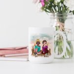 Personalised Side By Side Or Miles Apart Besties Will Always Be Connected By Heart White Ceramic Mug Bestie Gifts for Women