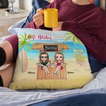 Personalised Girlfriend Friendship Story Seaside Flowers Kiosk Beach Throw Pillow Cover Anniversary Home Decoration
