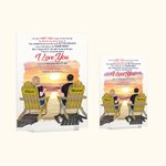 Personalized This Couple on Beach Chairs Sunset Glow Design I Love You and Will Love You Unti Acrylic Plaque Anniversary Gift Acrylic Decoration