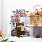 Plaque acrylique personnalisée Turn Back The Clock Love You Longer Shady Path Cadeau d'anniversaire Décoration acrylique