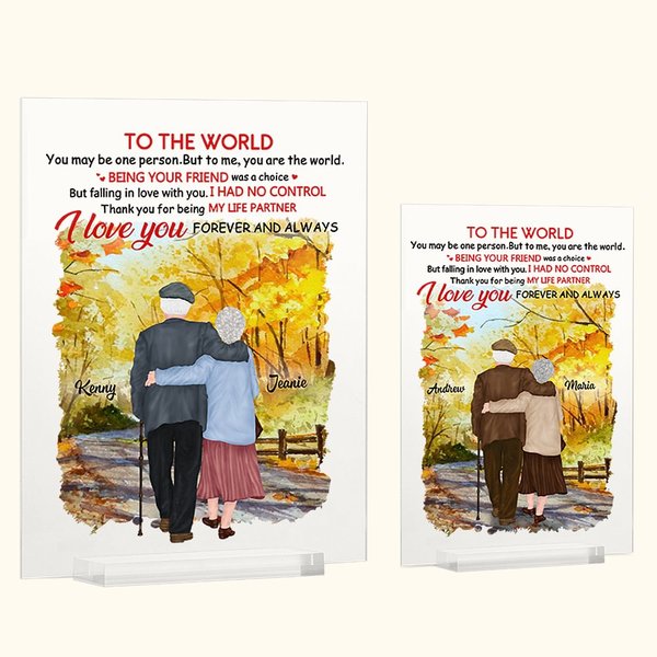 Personalized Inextricable Love Old Couple Forever And Always Acrylic Plaque Anniversary Desk Ornament