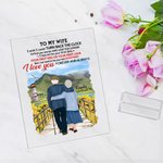 Plaque Acrylique Personnalisée Vieux Couple à Épouse Aimer plus longtemps Tournesol Grassland Décoration Acrylique Saint-Valentin