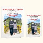Personalised Old Couple Never Stop Holding Hands Forever Love Acrylic Plaque Anniversary Acrylic Decoration