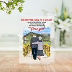 Personalised Old Couple Never Stop Holding Hands Forever Love Acrylic Plaque Anniversary Acrylic Decoration