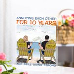 Plaque Acrylique Personnalisée Couple sur Chaises Plaque Anniversaire Cadeau de Bureau Ornement