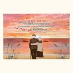 Personalized The Day I Met You Sunset Old Couple on Beach  Poster Frameless Painting Couple Gift Home Decoration