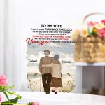 Personalized Love You Longer Old Couple Seaside Walk Acrylic Plaque Anniversary Gift House Decorations