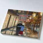 Personalized Couple Walk at Night with Autumn Leaves Poster Frameless Painting Valentine's Day Gift Wall Decor
