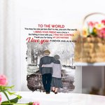 Plaque commémorative en acrylique Personnalisé I Love You Love Poem Winter Scenery World of Ice and Snow Memorial Gift Desk Ornament