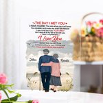 Plaque acrylique personnalisée I Love You Forever and Always Beach Seaside Holiday Plaque Time Commemoration Desk Ornament
