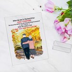 Plaque Acrylique Personnalisée Vieux Couple Accompagner Vies Ensemble Anniversaire Ornement de Bureau