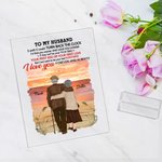 Personalised To My Husband To My Wife Love Declaration Sunset Nature Scenery Beach Acrylic Plaque Time Commemoration Acrylic Decoration