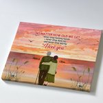 Personalized No Matter How Old We Get Old Couple Back Sunset View Poster Frameless Painting Valentine's Day Gift Home Decoration