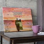 Personalized No Matter How Old We Get Old Couple Back Sunset View Poster Frameless Painting Valentine's Day Gift Home Decoration