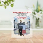 Citations d'amour personnalisées Ne jamais cesser de dire je t'aime Plaque acrylique Jour de neige Cadeau commémoratif Ornement de bureau