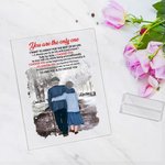 Personalized I Choose You Old Couple A Walk in the Snow Woods Acrylic Plaque Valentine's Day Gift House Decorations