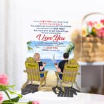 Personalized Couple Seaside Resort Holiday Couple on Beach Chairs Design Acrylic Plaque Valentine's Day Gift House Decorations