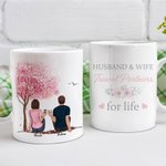 Personnalisé Mari et Femme Sweet Love Celebration Couple Tasse en céramique blanche Couple Cadeau pour le bureau et la maison