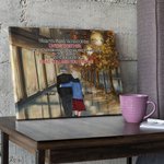 Personalized Couple Walk at Night with Autumn Leaves Poster Frameless Painting Valentine's Day Gift Wall Decor