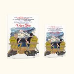 Personalised Snow Mountain Vacation Travel Couple on Chairs Acrylic Plaque Valentine's Day Gift Desk Ornament