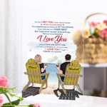 Personalised I Love You Summer Vacation Couple on Chairs Acrylic Plaque Valentine's Day Gift Acrylic Decoration