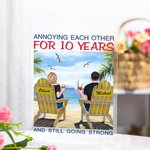 Personalized Annoying Each Other for Years Couple on Chairs Acrylic Plaque Anniversary Gift Desk Ornament