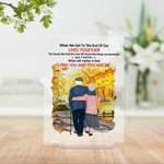 Plaque Acrylique Personnalisée Vieux Couple Accompagner Vies Ensemble Anniversaire Ornement de Bureau