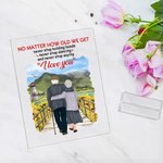 Personalised Old Couple Never Stop Holding Hands Forever Love Acrylic Plaque Anniversary Acrylic Decoration