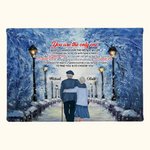 Personalized Old Couple Walking on a Snowy Day Romantic Scene Poster Frameless Painting Valentine's Day Gift Home Decoration