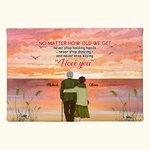 Personalized No Matter How Old We Get Old Couple Back Sunset View Poster Frameless Painting Valentine's Day Gift Home Decoration