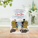 Personalised I Love You Summer Vacation Couple on Chairs Acrylic Plaque Valentine's Day Gift Acrylic Decoration