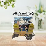 Personalized Travel Partners for Life Couple on Chairs Holiday Vacation Acrylic Plaque Anniversary Gift Acrylic Decoration