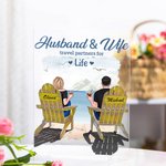 Personalised Travel Couple on Chairs Acrylic Plaque Couple Gift Acrylic Decoration