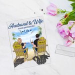 Personalized Travel Partners for Life Couple on Beach Chairs Holiday Acrylic Plaque Anniversary Gift Desk Ornament