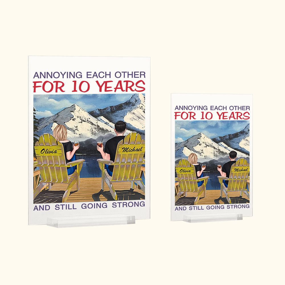 Personalisierte Annoying Each Other Couple auf Stühlen Urlaub Acryl Plaque Jahrestag Geschenk Acryl Dekoration