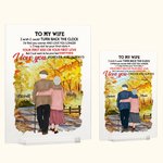 Plaque Acrylique Personnalisée Vieux Couple Confession Sincère Feuilles Tombées Décorations Maison Anniversaire