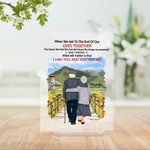 Personalised Leisurely Old Couple Sunflower Love Story Acrylic Plaque Anniversary Acrylic Decoration