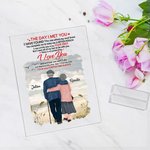 Plaque acrylique personnalisée I Love You Forever and Always Beach Seaside Holiday Plaque Time Commemoration Desk Ornament
