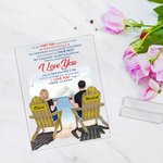 Personalised I Love You Summer Vacation Couple on Chairs Acrylic Plaque Valentine's Day Gift Acrylic Decoration