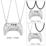 Gepersonaliseerde Gamepad Magnetische Hanger Halsketting met Gegraveerde Initialen Valentijnsdag Cadeau voor Game Koppel