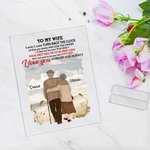 Personalized Love You Longer Old Couple Seaside Walk Acrylic Plaque Anniversary Gift House Decorations