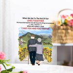 Personalised Leisurely Old Couple Sunflower Love Story Acrylic Plaque Anniversary Acrylic Decoration
