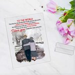 Plaque commémorative en acrylique Personnalisé I Love You Love Poem Winter Scenery World of Ice and Snow Memorial Gift Desk Ornament