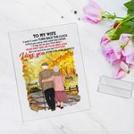 Plaque Acrylique Personnalisée Vieux Couple Confession Sincère Feuilles Tombées Décorations Maison Anniversaire