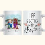 Personalized Life is Better with a Bestie Mountain Lake View White Ceramic Mug Bestie Gifts for Women for Office and Home