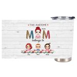 Gepersonaliseerde Awesome Mom met haar kinderen Bloemen Element 20oz Tumbler Vrouwendag geschenk voor warme en koude dranken