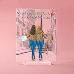 Placca acrilica personalizzata per sempre madre e figlia Kinship City Decorazioni per la casa di compleanno