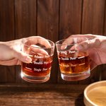 Verre à Whisky 295ml avec Échelle Personnalisé avec Nom Gravé Cadeau de Fête des Pères pour Papa et Mari
